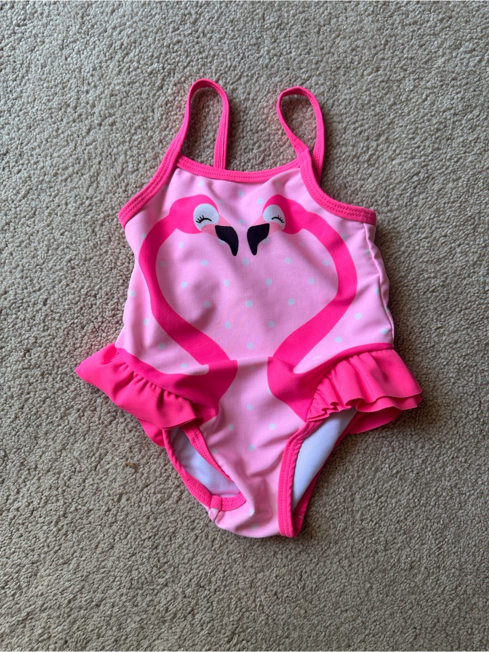Circo Baby Girl Flamingo One Piece Swimsuit 9M Pink Bathing Suit